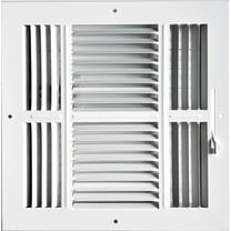 10"x 10" (Duct Opening Size) 3-Way Stamped Face Steel Ceiling/sidewall Air Supply Register - Vent Cover - Actual Outside Dimension 11.75" X 11.75"