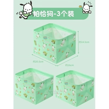 Sanrio Hello Kitty Kuromi Foldable Clutter Storage Box Desktop Dormitory Cosmetics Snacks Organization Storage Basket Waterproof
