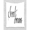 thumbnail image 1 of Sweet Dreams Tapestry, Modern Calligraphy Inscription by Hand Positive Mood Politeness Theme, Wall Hanging for Bedroom Living Room Dorm Decor, 60W X 80L Inches, Black and White, by Ambesonne, 1 of 2