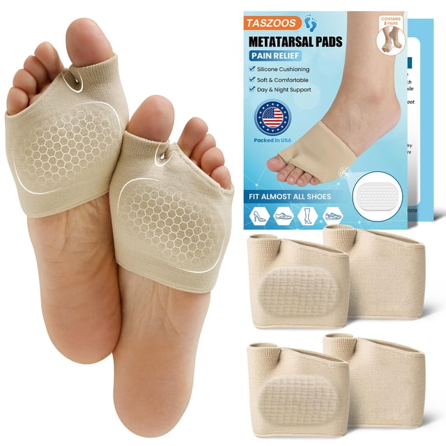 Almohadillas metatarsianas TASZOOS para mujeres y hombres para aliviar el dolor, 4 unidades