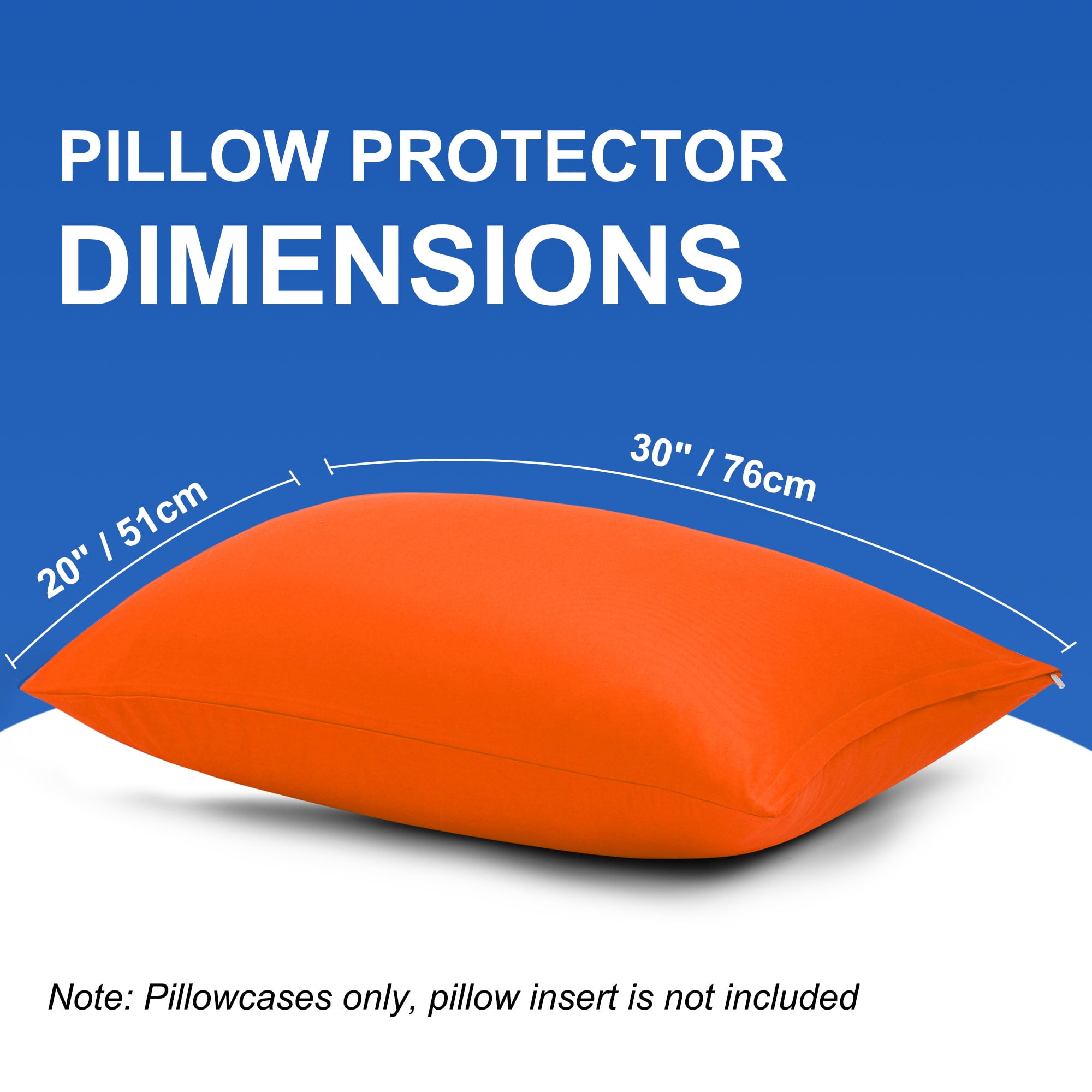 Unique Bargains Pillowcases 2-Piece Egyptian Cotton Pillow Cover orange Standard