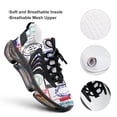 thumbnail image 4 of Series Of World Travel Passport Stamps Walking Shoes for Men Woman Lightweight Tennis Fashion Elastic Sports Shoes Cushion Basketball Shoes, 4 of 7
