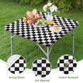 thumbnail image 4 of Black and White Checkered Pattern Square Fitted Tablecloth with Elastic Edge,Square Table Cover,Washable Elastic Table Cover for Home Kitchen Party Decor 34"x34", 4 of 6