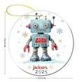 thumbnail image 2 of Ceramics Ornaments Custom Robot Keepsake Ceramic Ornament Vintage Robot Snowflake Christmas Tree Ceramic Ornament Decoration Holiday Present, 2 of 5