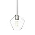 thumbnail image 3 of Linea Di Liara Macaria Modern Glass Farmhouse Pendant Lighting For Kitchen Island And Over Sink Lighting Fixtures Brushed Nickel Pendant Light Hanging Ceiling Light Angled Clear Glass Shade, Ul Listed, 3 of 4