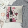 thumbnail image 2 of Orinice Wine Graphic Decorative Cushion Throw Pillow Cover for Home Couch Living Room Sofa Print on Both Sides Square 1PC 18x18in, 2 of 5