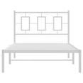 thumbnail image 5 of vidaXL Metal Bed Frame without Mattress with Headboard White 39.4"x78.7", 5 of 9