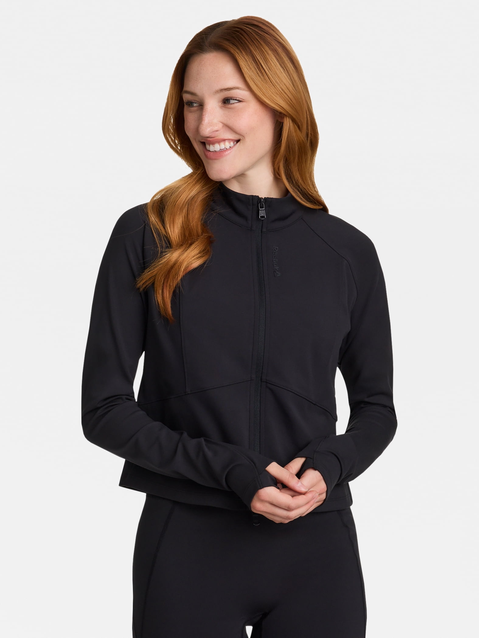 Reebok Women's Reflex Cropped Full Zip Performance Jacket, Sizes XS-4X