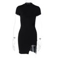 thumbnail image 3 of Mini Vestido Ajustado Mini vestido ajustado para mujer, moda informal, vestidos ajustados sexis con cordones, ropa de fiesta para discoteca Kuymtek para Mujer Negro T S, 3 of 8