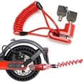 thumbnail image 1 of Antirrobo para Scooter Eléctrico (Rojo), Candado Accesorio, Bloqueo de Disco + Cable Antirrobo de Seguridad con Resorte de 1,2 m + 2 Llaves y Bolsa de Bloqueo, para Xiaomi M365/Motocicleta/Bicicleta/Scooter Eléctrico Xiaomi JM, 1 of 5