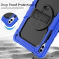 thumbnail image 6 of ELEHOLD Rugged Hybrid Case for Samsung Galaxy Tab S9 Plus 12.4" 2023 Three-Layer Protection with Built-in Screen Protector 360° Rotating Kickstand Handstrap Shoulder Strap Shockproof Case,Blue, 6 of 10