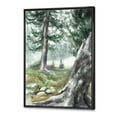 thumbnail image 3 of Pine Forest In The Early Morning Glow 12 in x 20 in Framed Painting Canvas Art Print, by Designart, 3 of 5