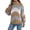 Khaki, variant on Women's Geometric Pattern Turtleneck Sweater Long Sleeve Loose Fit Casual Pullover Top