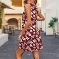 thumbnail image 4 of Zpanxa Casual Printed Dress Women's Sleeveless V Neck Loose Fit Summer Day Dress with Pockets, 4 of 7