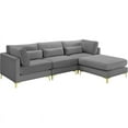 thumbnail image 3 of Meridian Furniture – Section Modulaire en Velours Gris Julia, 3 of 5