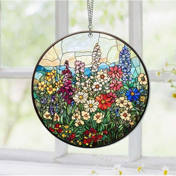 Wildflower Suncatcher, Wildflower ACRYLIC Window Hanging Decor, Florist Gift,Gift for Flower Lover,Sun Catcher Gift for Mom Mothers Day Gift