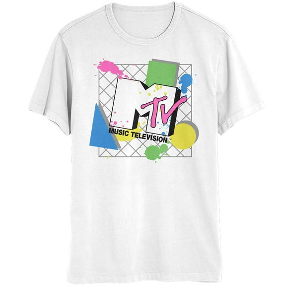 MTV - T-shirt des Années 80 avec Logo Abstrait