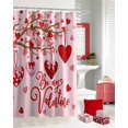 thumbnail image 6 of jafea Pink Valentine''s Day Shower Curtain, Red Love Heart Tree Shower Curtains Set with Hooks, Be My Valentine Waterproof Fabric Bathroom Curtains Decor Home Accessories,72 X 72 Inch Long, 6 of 6