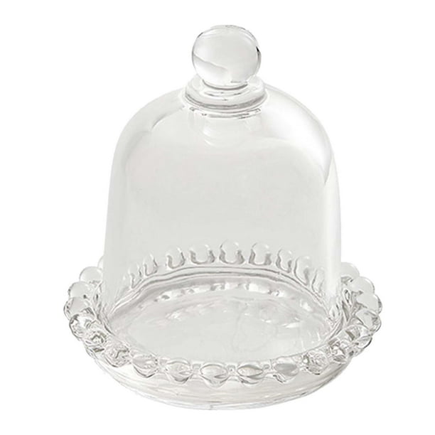 Soporte de vidrio para pasteles con tapa, bandeja para servir pasteles, bandeja para servir postres L