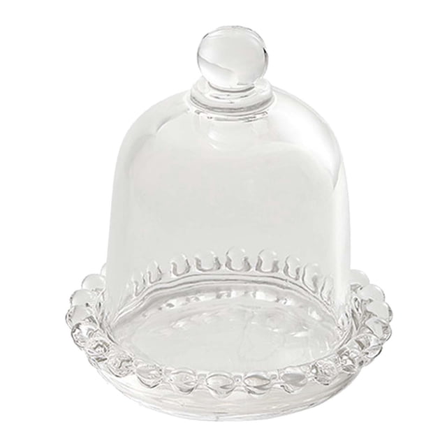 Glass Round Cake Stand Clear Cake Display Tray for Birthday Party Restaurant L