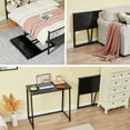 thumbnail image 4 of Folding Desk, Small Foldable Desk 47.2" for Small Spaces, Space Saving Computer Table Writing Workstation for Home Office, Easy Assembly,Black, 4 of 14