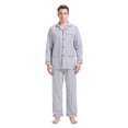 thumbnail image 4 of Amaxer Mens Cotton Flannel Pajama Set, Long Sleeve Button‑Down Top & Elastic Waist Long Pants, Breathable Sleep Loungewear, Size L, 4 of 6