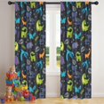 thumbnail image 5 of Blackout Kids Curtains,DarkBlue Dinosaurs Words Pattern Childrens Insulated Curtains Set Of 2,Bedroom Essentials,Toddler Room Decor 42"x84", 5 of 5