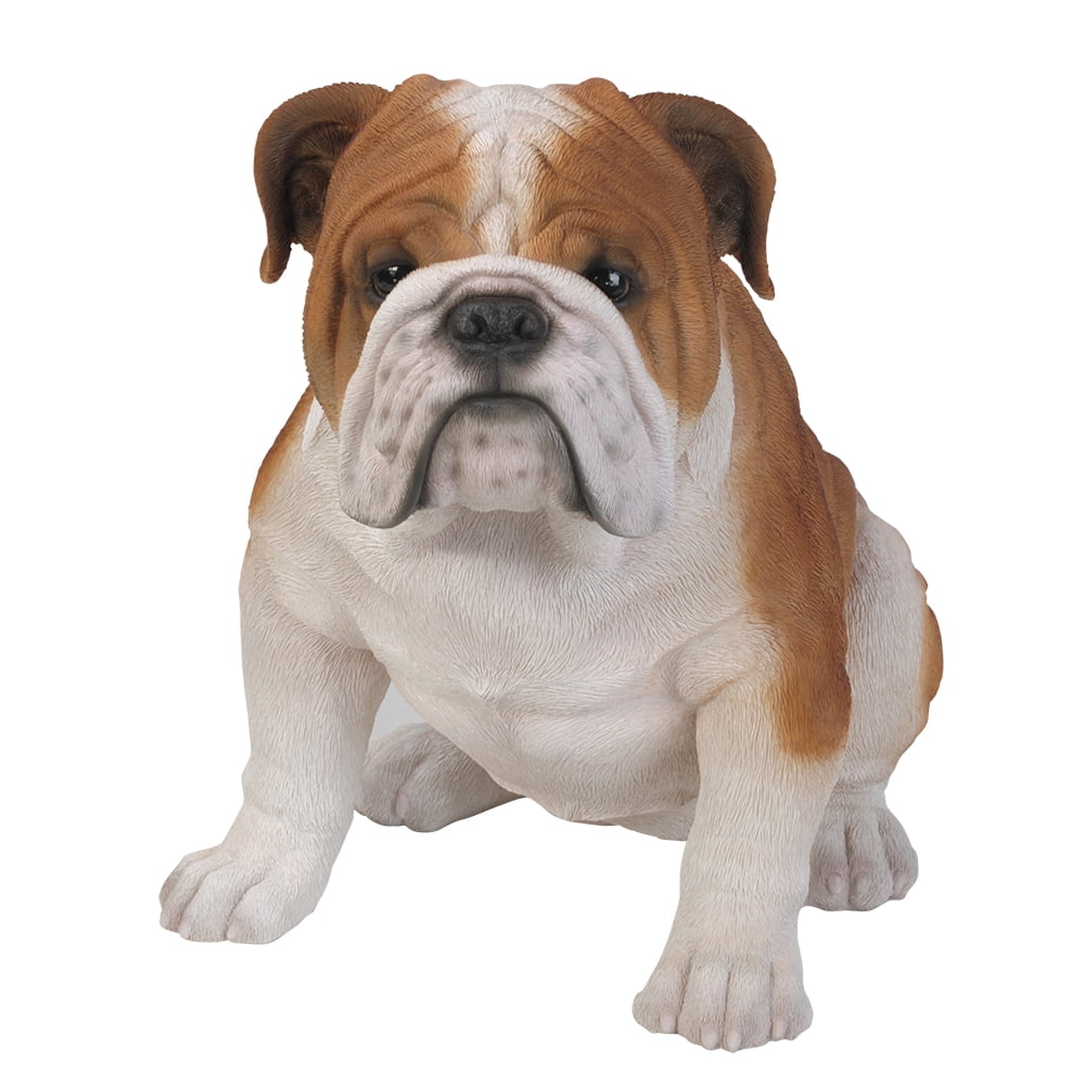 Realistic Life Size Bulldog Statue Detailed Glass Eyes