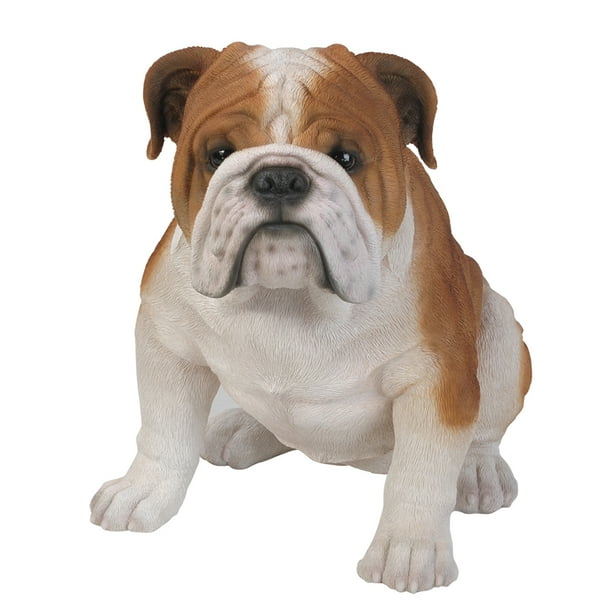Realistic Life Size Bulldog Statue Detailed Glass Eyes Hand Painted