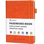 JUBTIC Password Book with Alphabetical Tabs. Medium Size Password Keeper Logbook for Internet Log in, Website Address. Hardcover Password Journal Notebook & Organizer for Home Office, Orange