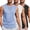 Black/White/Light Blue, variant on COOFANDY Black Sleeveless Gym Shirt Men Cotton Bodybuilding Muscle T-Shirts Fitness Tank Tops 3 Pack Light Grey