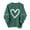 XQR1-Green, variant on VKOYWKM Crewneck Sweatshirts Women Valentine's Day Pullover Heart Print Oversized Sweatshirts Romantic Holiday Sweatshirt Casual Long Sleeve Spring Sweatshirts