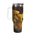 40oz Tumbler With Handle And Straw, Insulated Stainless Steel Double