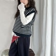 thumbnail image 6 of AUDeals Kids Striped Collared Knit Sweater Vest - Sleeveless Button Up Pullover for Boys and Girls Spring Fall Layering Wear, 6 of 7