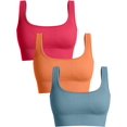 thumbnail image 1 of SURJDE Women's 3 Piece Medium Support Tank Top Ribbed Seamless Removable Cups Workout Exercise Sport Bra, 1 of 3