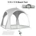 thumbnail image 2 of Gymax Abri de Patio 11 Pieds x 11 Pieds Pare-Soleil Tente Portable UPF 50+ Extérieur Plage, 2 of 10