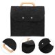 thumbnail image 5 of Bolsa de mano para negocios, organizador de archivos portátil, bolsa de fieltro con asa de madera, 5 of 8