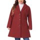 thumbnail image 1 of Abrigo de mujer de talla grande Agnes Orinda con solapa muesca, de un solo botón, abrigo largo de invierno con bolsillos 1X rojo oscuro, 1 of 6