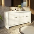 thumbnail image 2 of Lafarre 72 in W x 20 in D White Double Bath Vanity, Cultured Marble Top and Gun Metal Faucet Set, 2 of 9