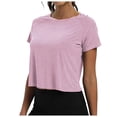 thumbnail image 5 of Workout Tops For Women Cropped Split Back Athletic Gym Exercise Shirts Loose Fit Lace Camisole plus Size Winter Tops for Women Curved Top Women Tops Loose High Low Shirt Women Tunic 3 4 Sleeve plus, 5 of 6