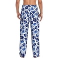 thumbnail image 3 of Uemuo Blue Roses Pattern Men's Wide Leg Palazzo Lounge Pants with Pockets Light Weight Loose Comfy Casual Pajama Pants-Medium, 3 of 9