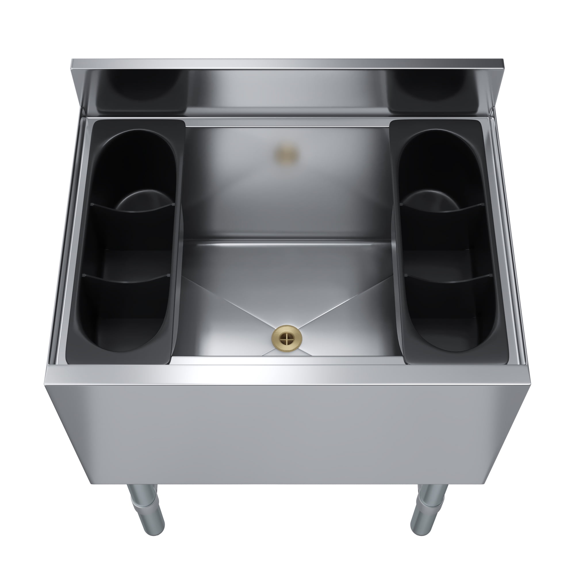 AmGood Underbar Ice Bin 18.5 in. x 24 in. x 30 in. | Stainless Steel Ice Chest With Sliding Lid | NSF