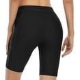 thumbnail image 5 of Alove Solid Stretch High Waist Board Shorts With Two Pockets For Women Swim Boyleg Trunk, 5 of 6