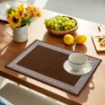 thumbnail image 5 of Placemats Set of 6, Brown Key Design Place Mats Geometric Back Print Tablemats Washable Placemat Table Decoration for Kitchen Table Dinner Party Home Decor Indoor Outdoor 13x19 Inch, 5 of 9