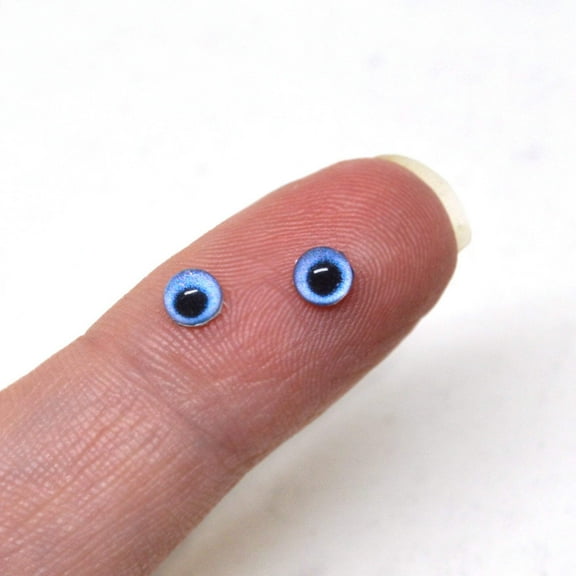 4mm Super Small Blue Dog Tiny Animal Glass Eyes