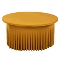 thumbnail image 3 of Efavormart Gold Wavy Spandex Fitted Round 1-Piece Tablecloth Table Skirt, Stretchy Table Cover with Ruffles - 5ft, 3 of 5
