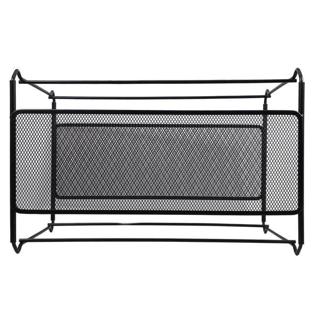 unbranded Estante Metálico Para Y Revistas Negro Con Estructura Resistente Y Moderno