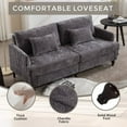 thumbnail image 2 of Knubmt 2 Seater Loveseat Sofa with Wood Frame, Modern Upholstered Fabric Sofa Couch for Home, Living Room, Office, Gray, 2 of 7