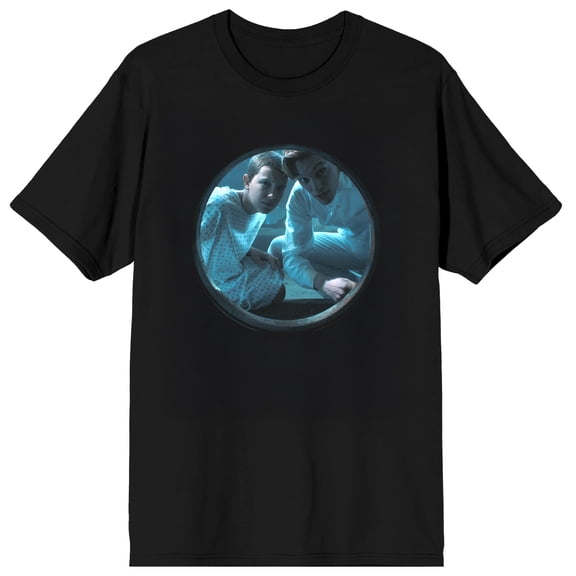 Stranger Things Eleven & Henry Adult Black Crew Neck Short Sleeve T-shirt-XL
