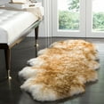 thumbnail image 2 of SAFAVIEH Sheep Skin Tiana Sheep Skin Runner Rug, Off White/Coco Brown, 2' x 6', 2 of 5
